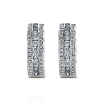 Elegant Diamond Hoops Earrings